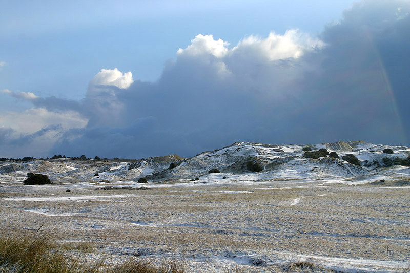 Les Blanches Bancs in snow by Mick Dryden